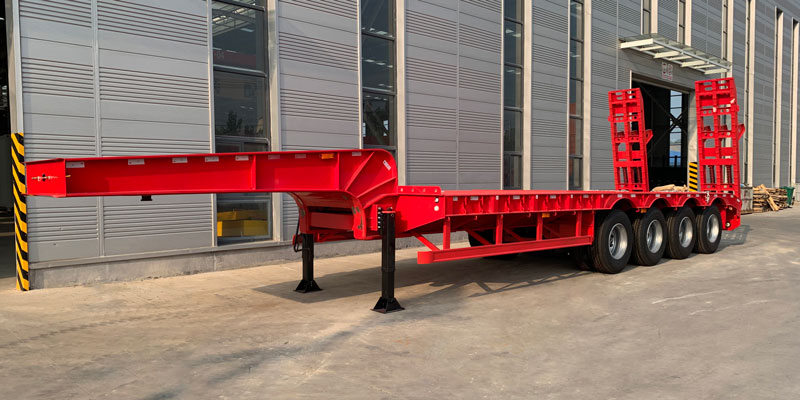  4 axle 100 ton lowbed semi trailer