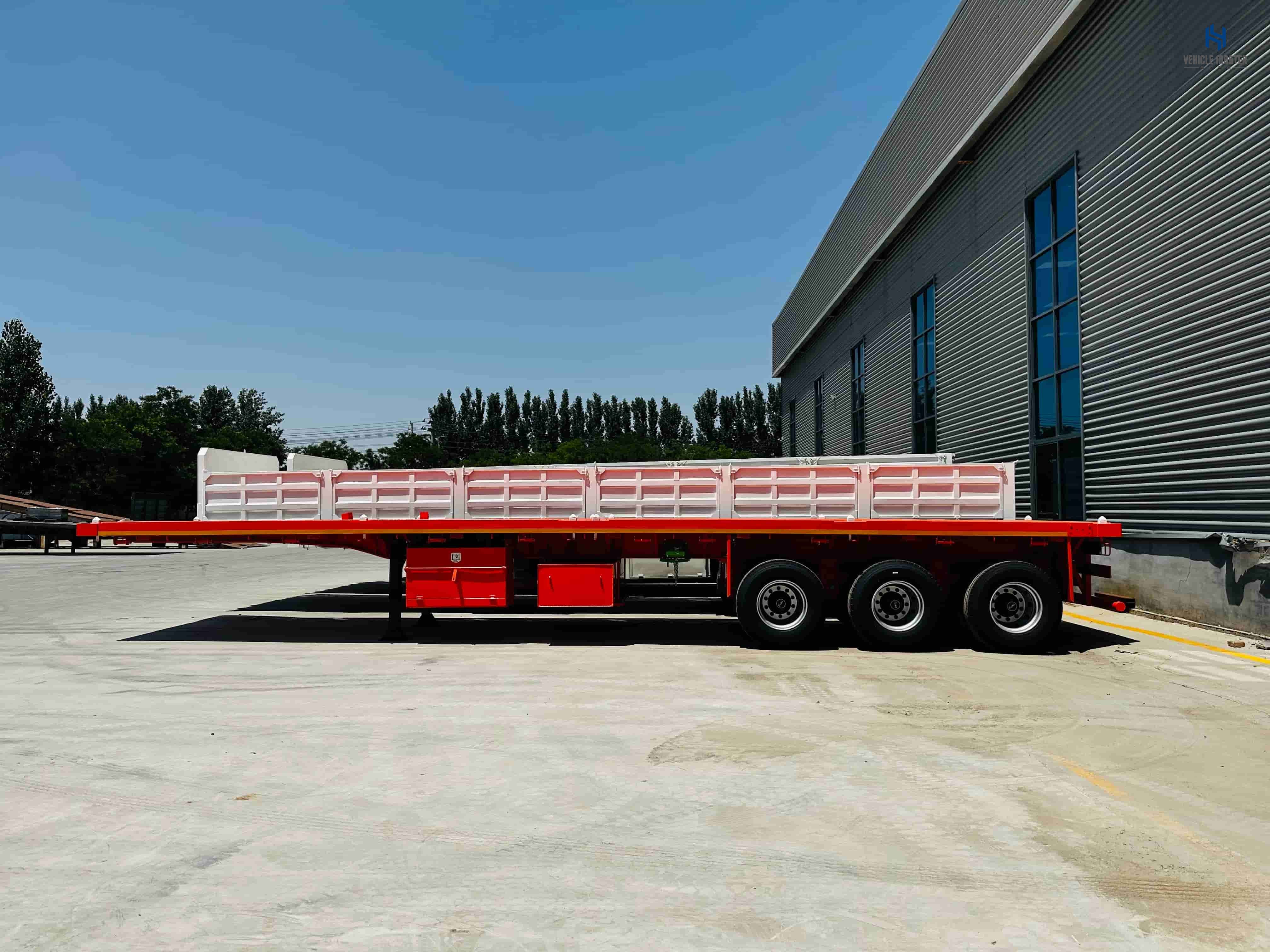 40ft 3 Axle Flatbed Semi Trailer with Air Suspension