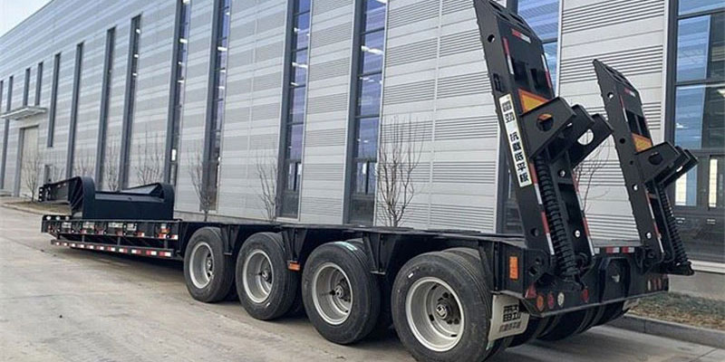 4 Axle 100 Ton Lowbed Semi Trailer for Sale