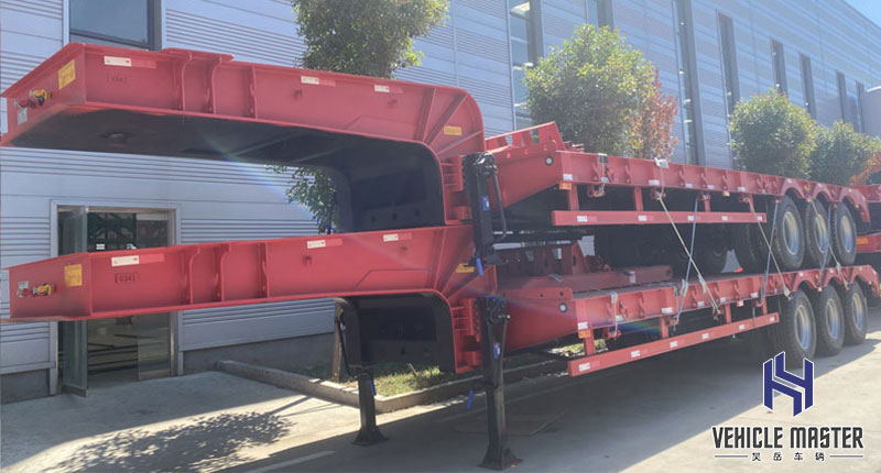 4 Axle 80 Ton Heavy Duty Low Bed Trailer for Sale
