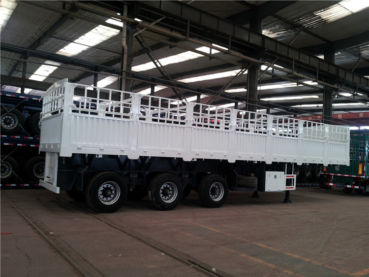 50T Straight Beam Semi Trailer With Side Walls